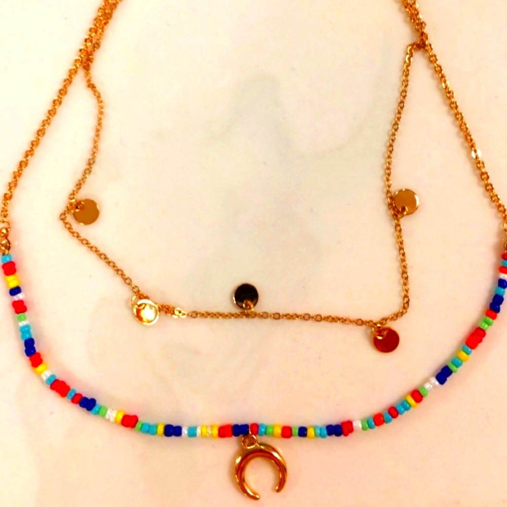 ‼️ CLEARANCE ‼️ 🍟 Colorful Boho necklace & earrings set 🍟